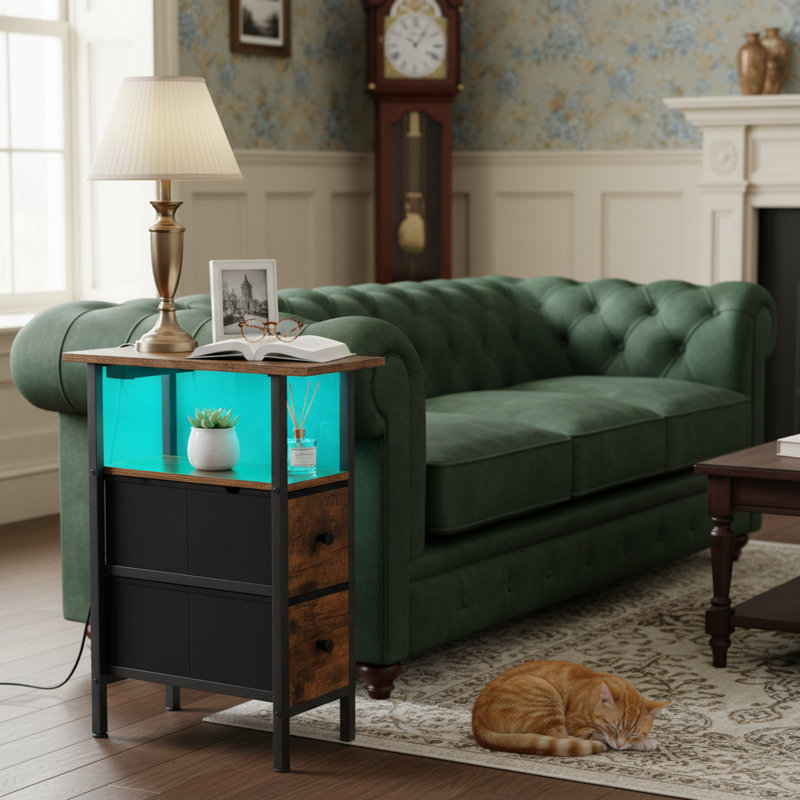 End Table, Rustic Brown