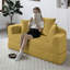 Futon en velours côtelé multifonctionnel, se transforme en matelas, mousse à haute densité, pour le salon, 2 sièges, futon convertible jaune sans assemblage, utilisation par les invités,