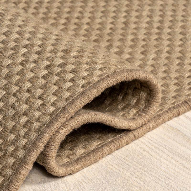 Tapis en jute uni Cassidi, Tapis de couloir 2 pi 6 po x 8 pi
