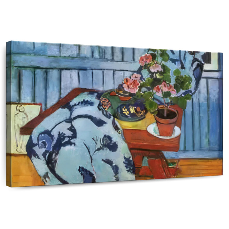 Harnek Nature morte aux géraniums, H 34 po x l 51 po