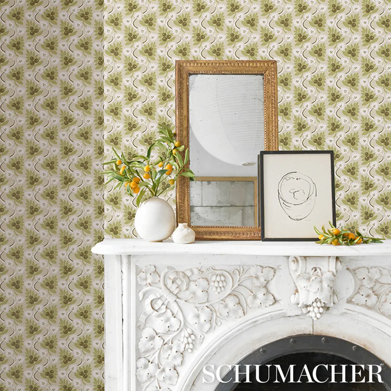 Custis Orchard Wallpaper, Green