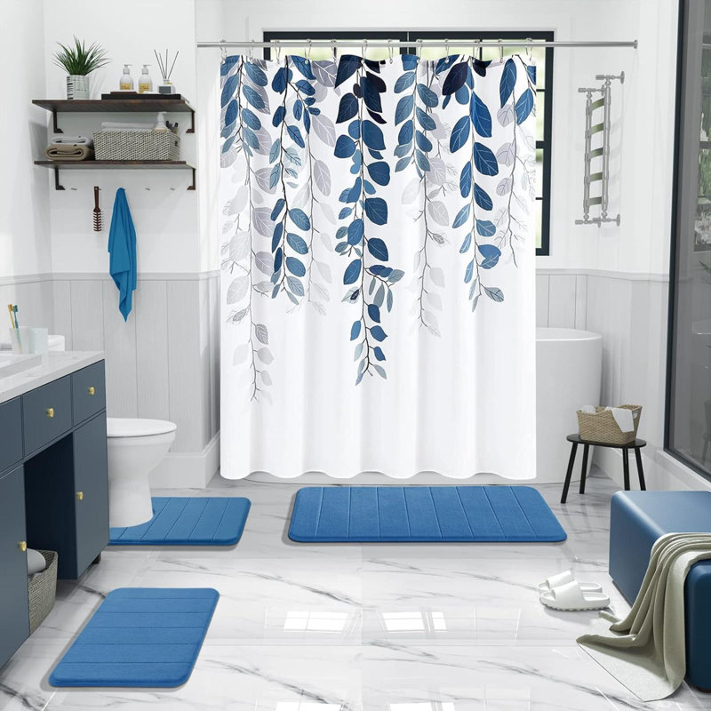Tapis pour salle de bain Cassondra, Bleu