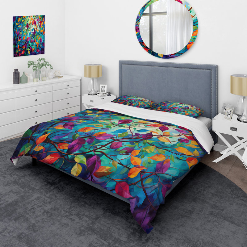 Ensemble de housse de couette multicolore Vibrant Vines I - Abstract Botanicals