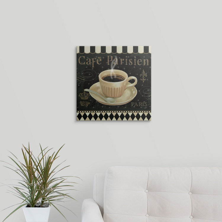 «Café Parisien I» par Daphne Brissonnet, H 16 po x l 16 po x P 1,5 po, Toile