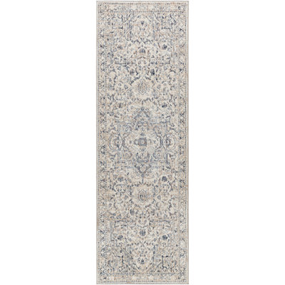 Tapis oriental ivoire / bleu
