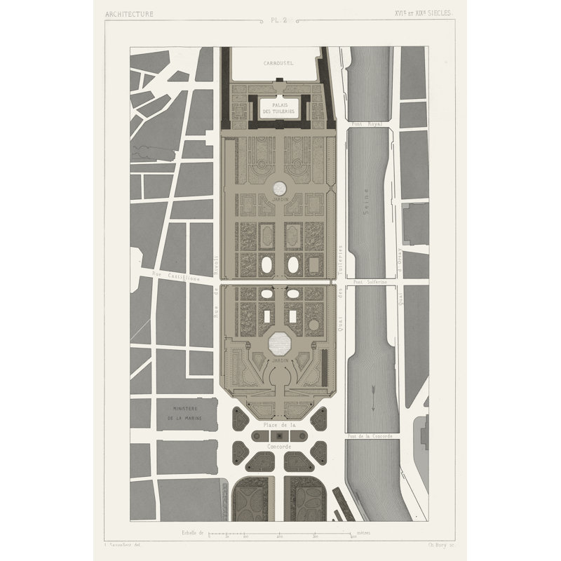Palais Des Tuileries, Paris I - Painting, 91 cm H x 61 cm W, Wrapped Canvas