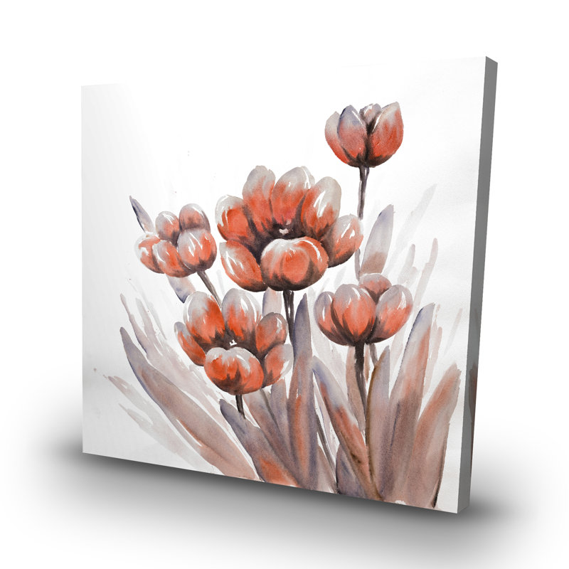 Watercolor flowers - 32"x32" art on canvas