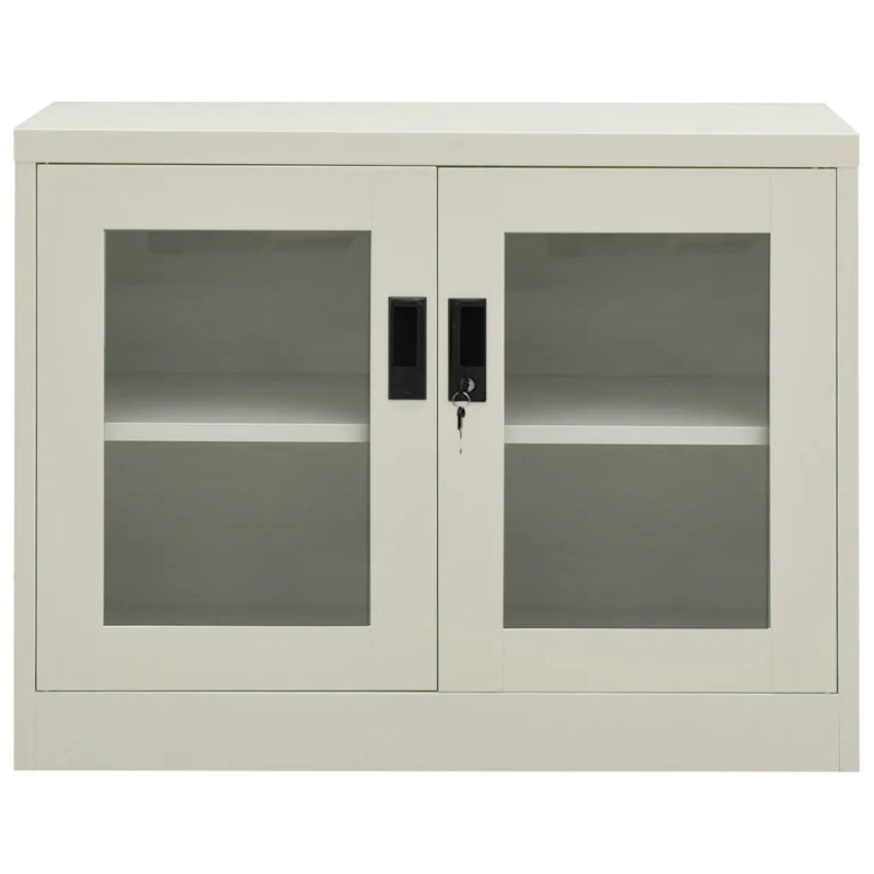2 -Door 1 -Shelf Cabinet Office Storage Cabinet, Light Grey