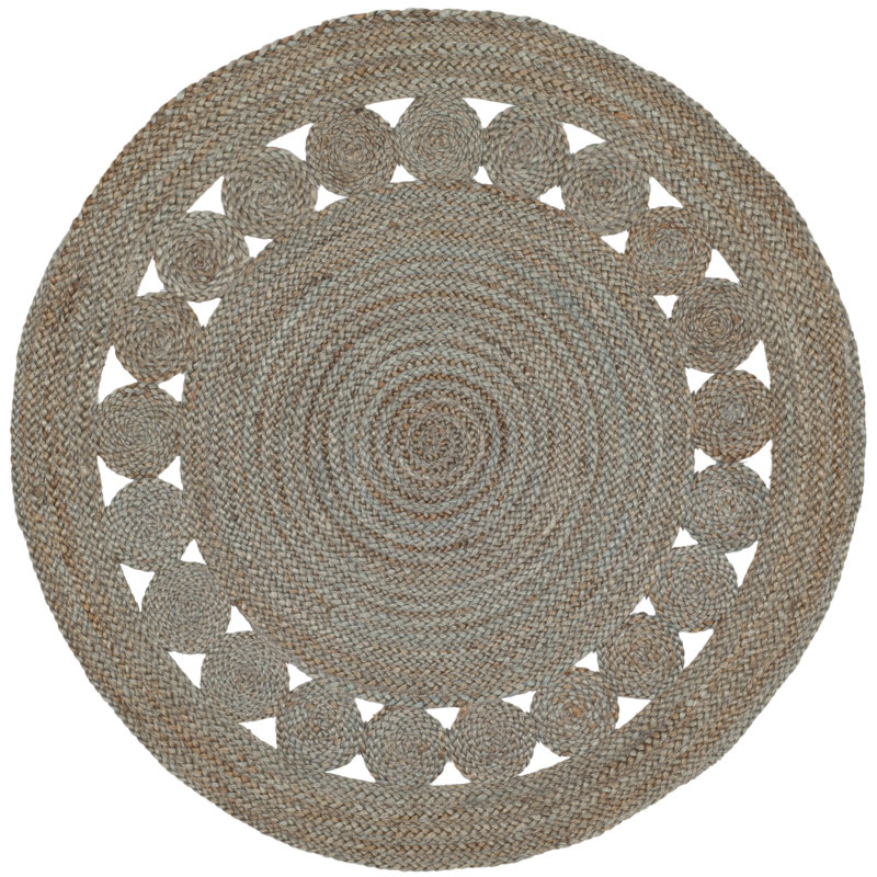 Tapis en jute tissé à la main Salinas, Rond 3 pi