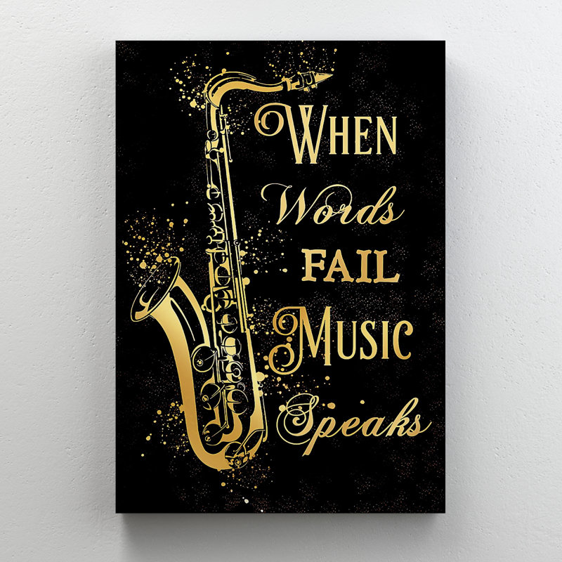 The Saxophone - Wrapped Canvas Graphic Art, 14" H x 11" W x 2" D