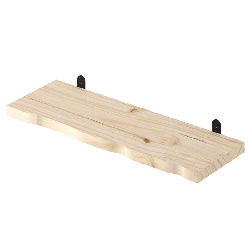 Chunky Shelf Kit, 'L' Metal Bracket, Pre-Sanded or Waxed, 2.5cm H x 60cm W x 20cm D, White