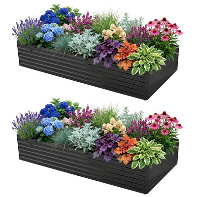 Lafayette Rectangular Galvanized Metal Raised Garden Bed