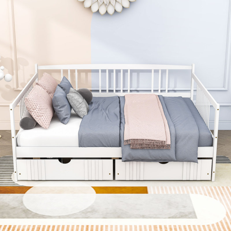Areena Full Daybed with Two Drawers, White