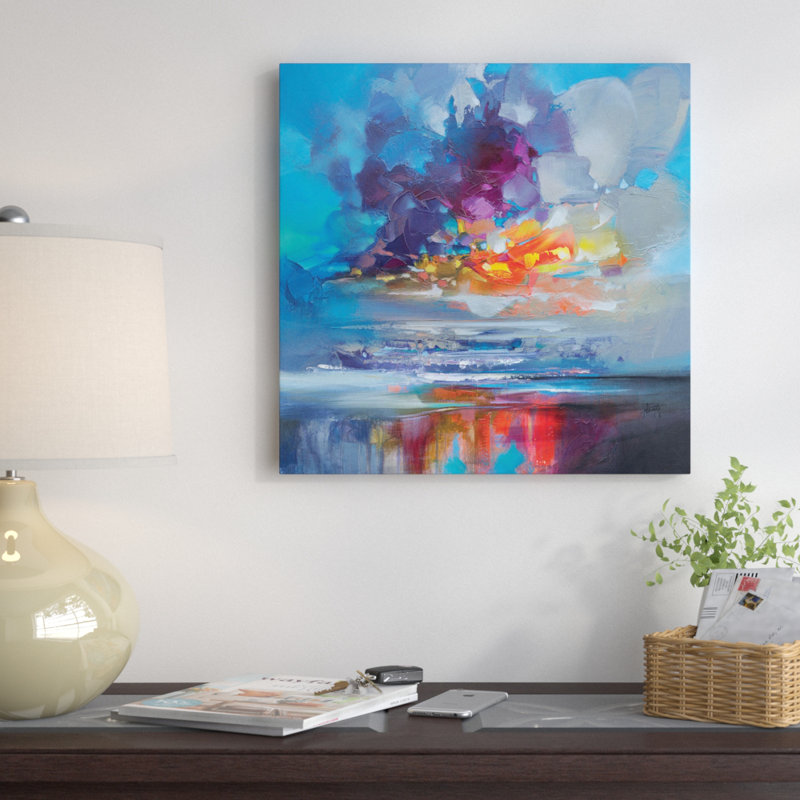 « arisaig orange », impression sur toile, H 37 po x l 37 po x P 1,5 po, Toile tendue, Pas de tapis