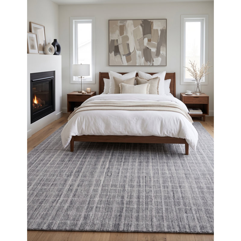 Marut Drop Handmade Wool Geometric Area Rug, Rectangle 5' x 8'