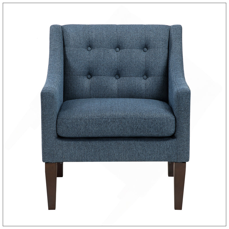 Clopton 26" Mid Century Modern Accent Chair - Textured Accent Chair with Removable Cushion Cover, Button-Tufted Back