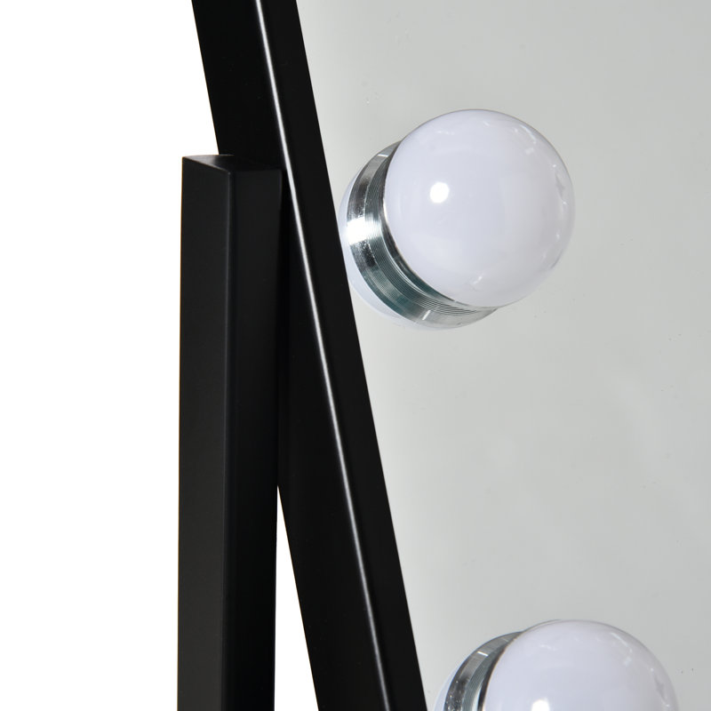 Metal Flat Floor Mirror, Black