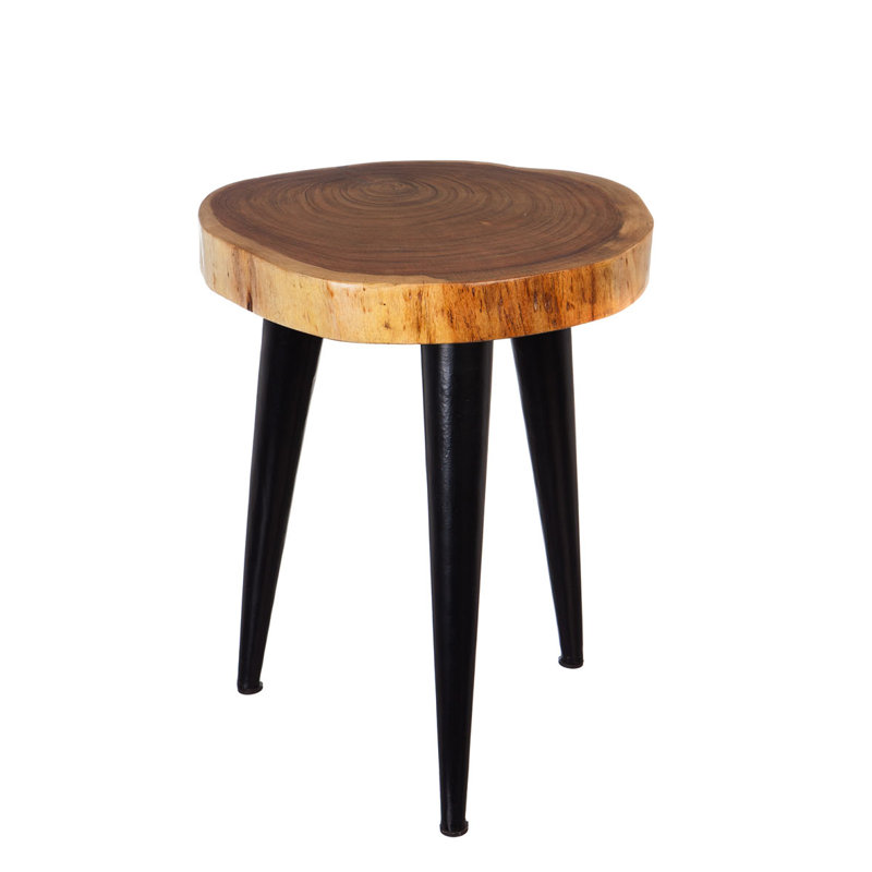 Tabouret en bois et métal lang d’acacia