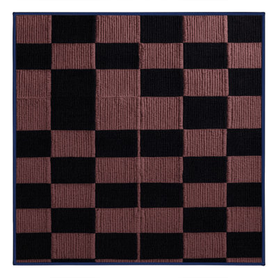 Machine Washable Checkered Blue Area Rug