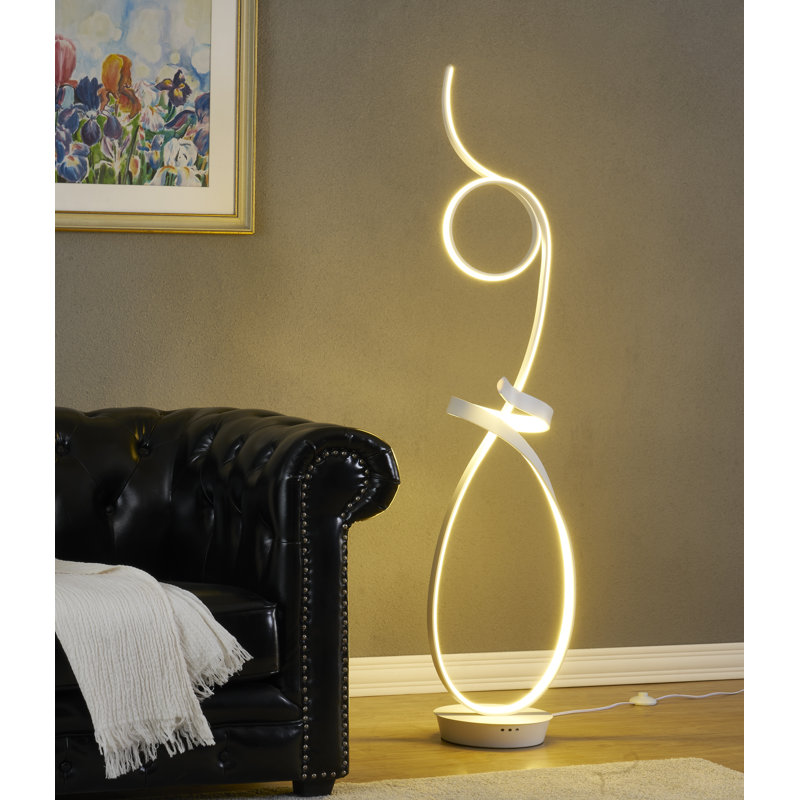 Lampe sur pied à DEL 68W Symphonie, Blanc mat