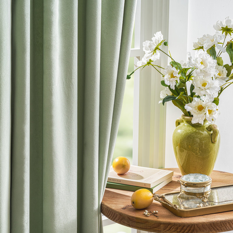 Luxury Velvet Blackout Thermal-Insulated Curtains. Room Darkening 75%-95% Rod Pocket Back Tab Drapes for Living room Bedroom (set of 2)