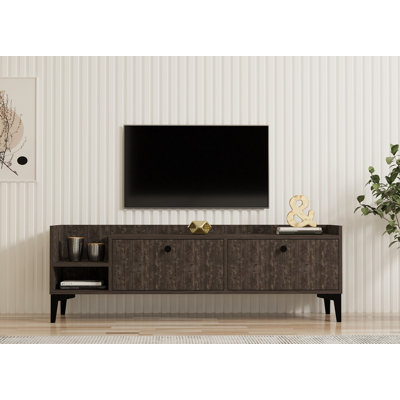 Keikei Unfinished TV Stand with Fireplace Included