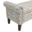 Rangement - Banc rabattable avec rangement, motif floral, 19,8 po Largeur de l'emballage, garniture cloutée décorative, siège confortable