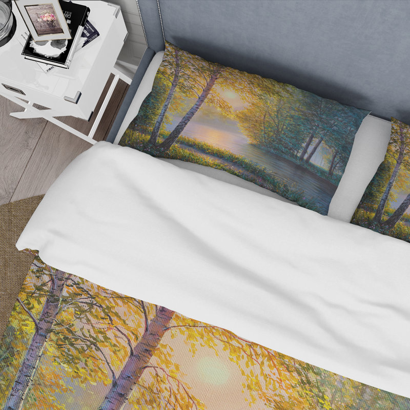 Ensemble de housse de couette Country Summer Morning, Housse de couette simple + 1 taie décorative stan