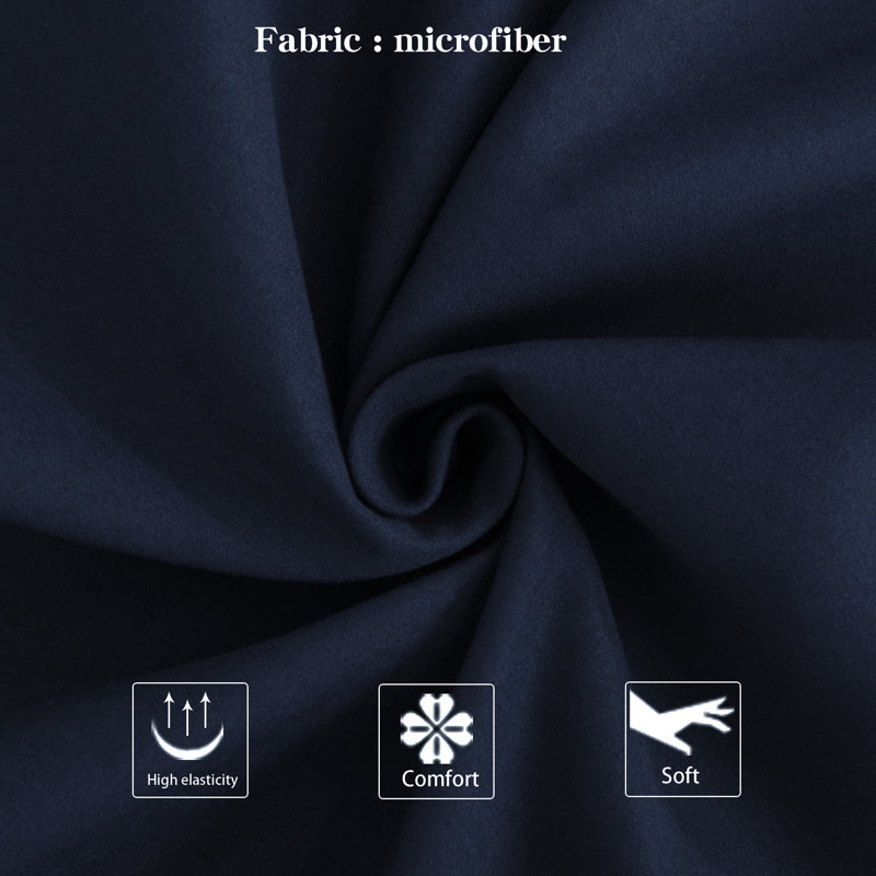 Microfiber - Set of 2, Navy Blue, King Pillowcase