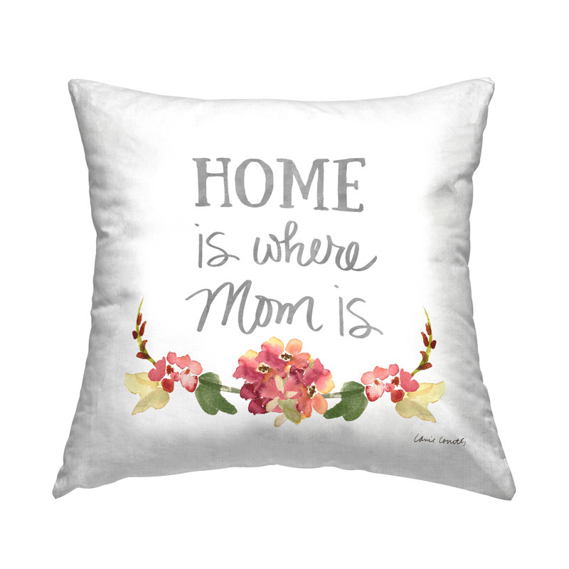 "Where Mom Is", motif floral rouge imprimé à la bordure par Lanie Loreth