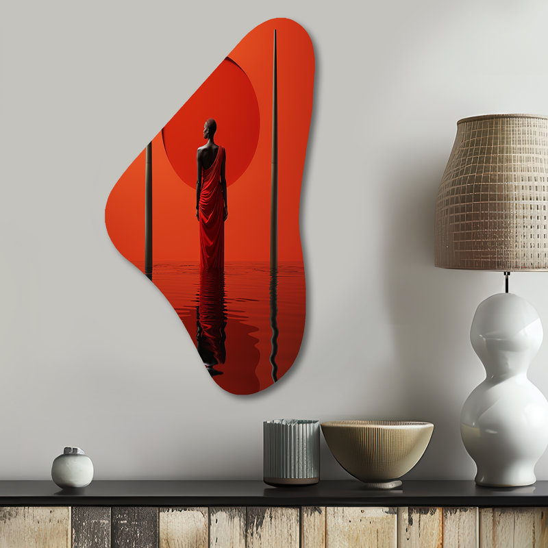 Décoration tribale africaine en forme de Boomerang tribal africain, H 31 po x l 17 po