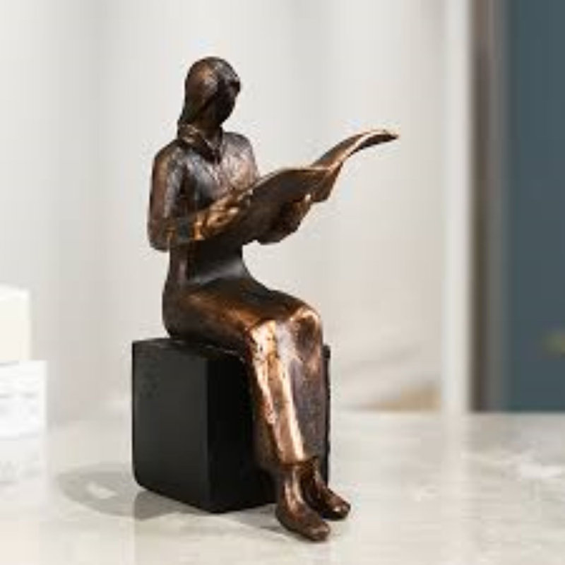 Reader Sculpture Bookend Figurines