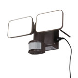 Led Flood Security Light With Gfci Outlets& Motion Sensor, Dusk To Dawn, 5000k Daylight