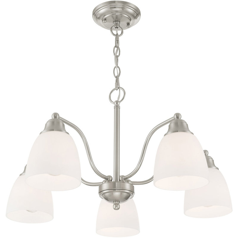 Lustre classique à 5 lumières avec abat-jour
