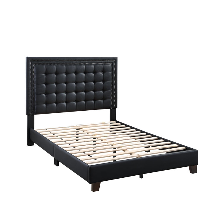 Red Barrel Studio® Vegan Leather Platform Bed | Wayfair