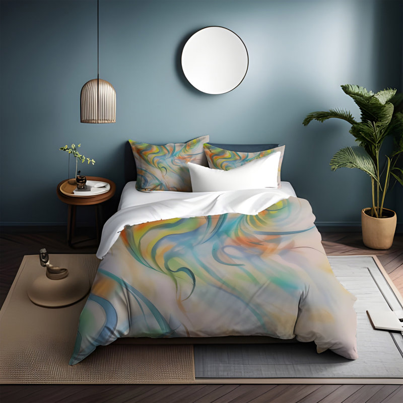 Ensemble de housse de couette, Housse de couette simple + 1 taie décorative pour