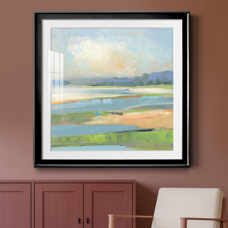 Pastel Coast - Reproduction d'art sur papier encadrée, H 26,5 po x l 26,5 po x P 1,5 po, Papier encadré noir