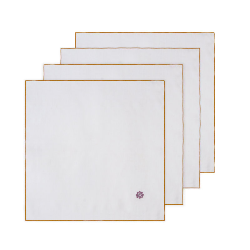 Butterflies Table Placemat 20x20 Inch, White;Purple