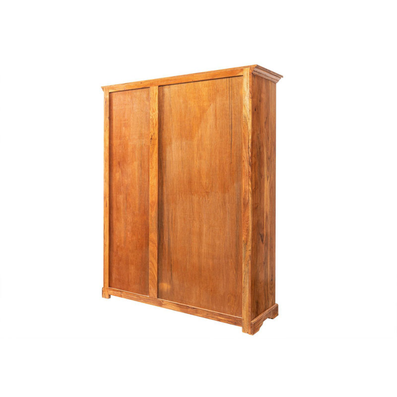 Oxford 28 Bottle Solid Wood Floor Wine Bottle & Glass Rack, Honey