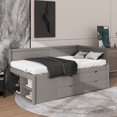 Twin Size Daybed With Drawers And Shelves