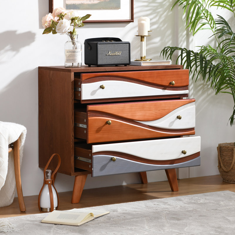 Commode 3 tiroirs l 31,5 po Mid-Century