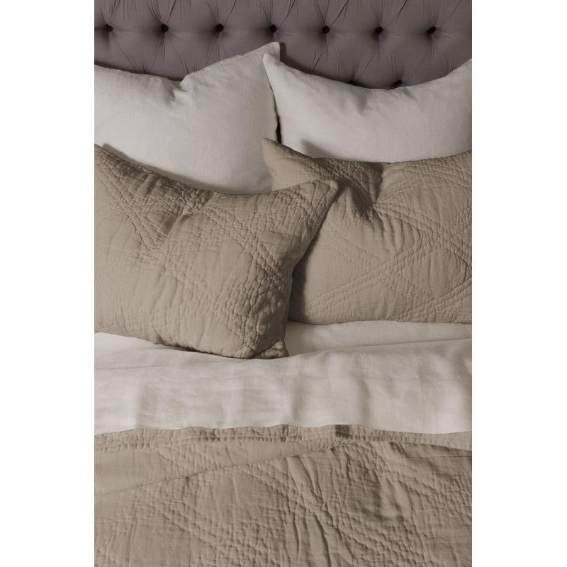 Courtepointe en lin Barcelona, brun noyer, simple, Twin Quilt