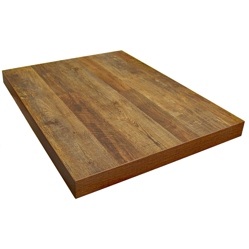 Plateau de table en mélamine H&D effet bois de grange 30 po x 48 po