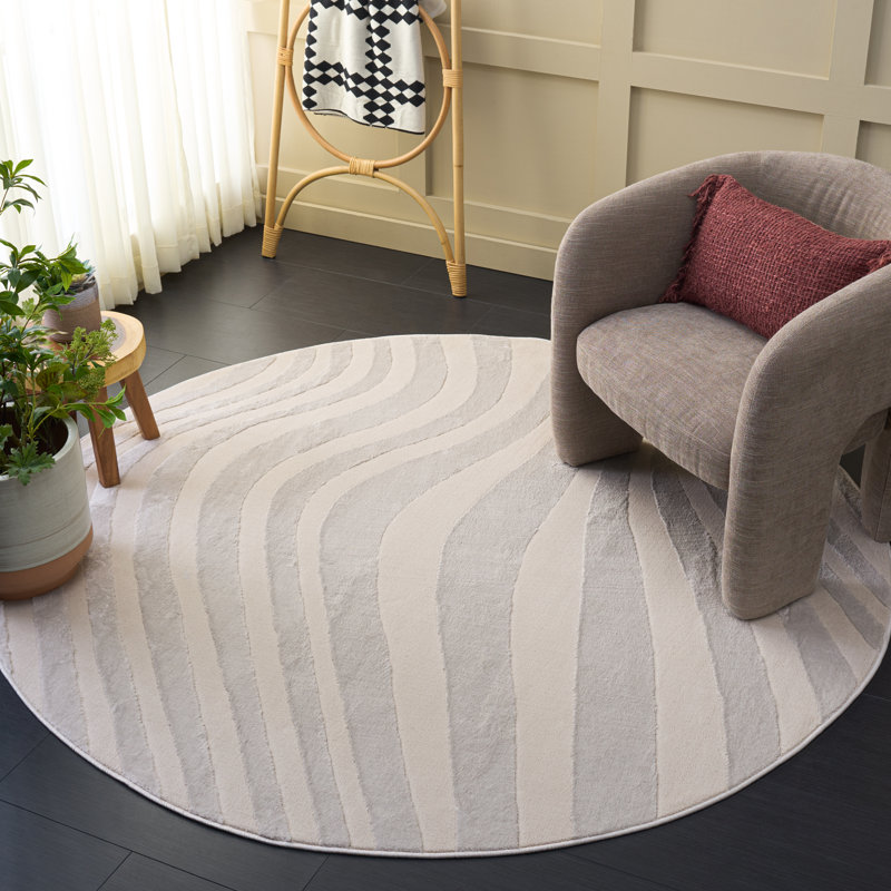 Saylor 100 Performance Abstract Indoor Rug, Round 6'3"