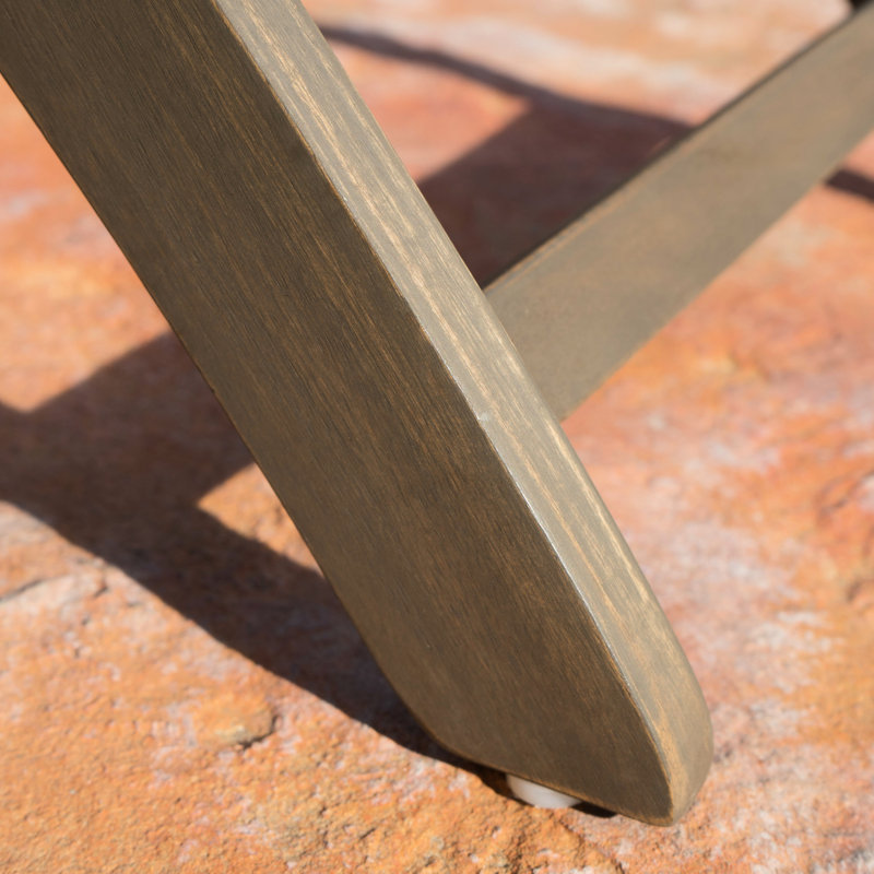 Table de salle à manger pliante 43,5'' - , , Finition grise, Pied en X, Bois de rangement, Convient pour une utilisation à l'extérieur