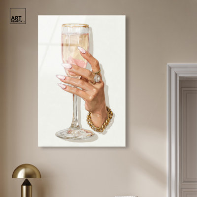 Champagne Aura I, reproduction d'art à la mode sur toile par Art Remedy