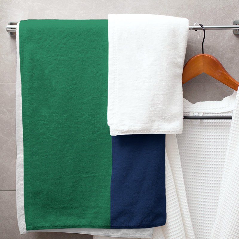 Vancouver Lightweight Bath Towel, Green/Blue/Cool Gray, Poly/Cotton