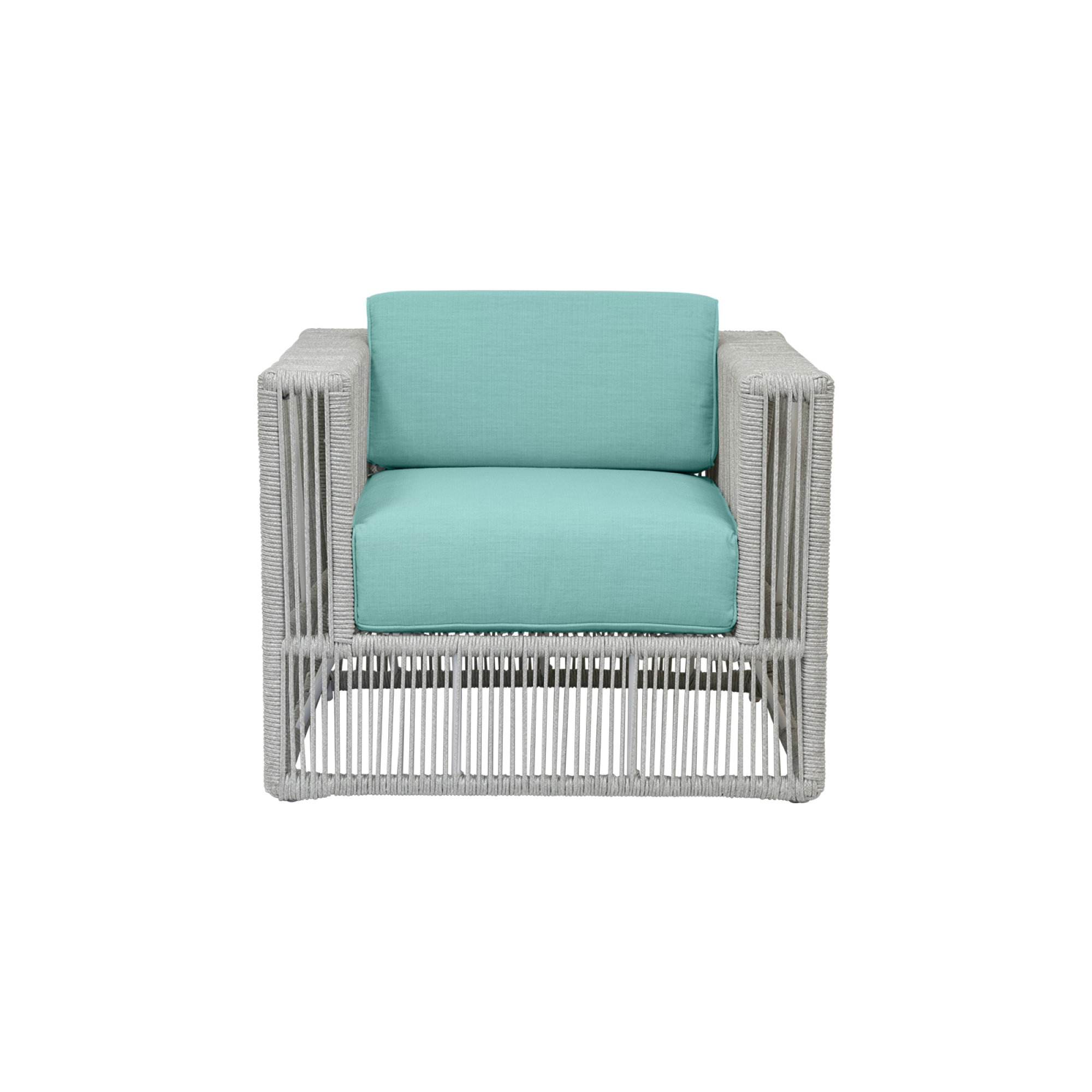 Outdoor Lounge Chair , Sunbrella® Cushions Included, Dupione Celeste, Gray