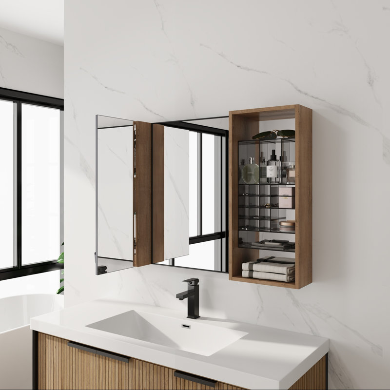 Bathroom Mirror Cabinet with Storage Combination