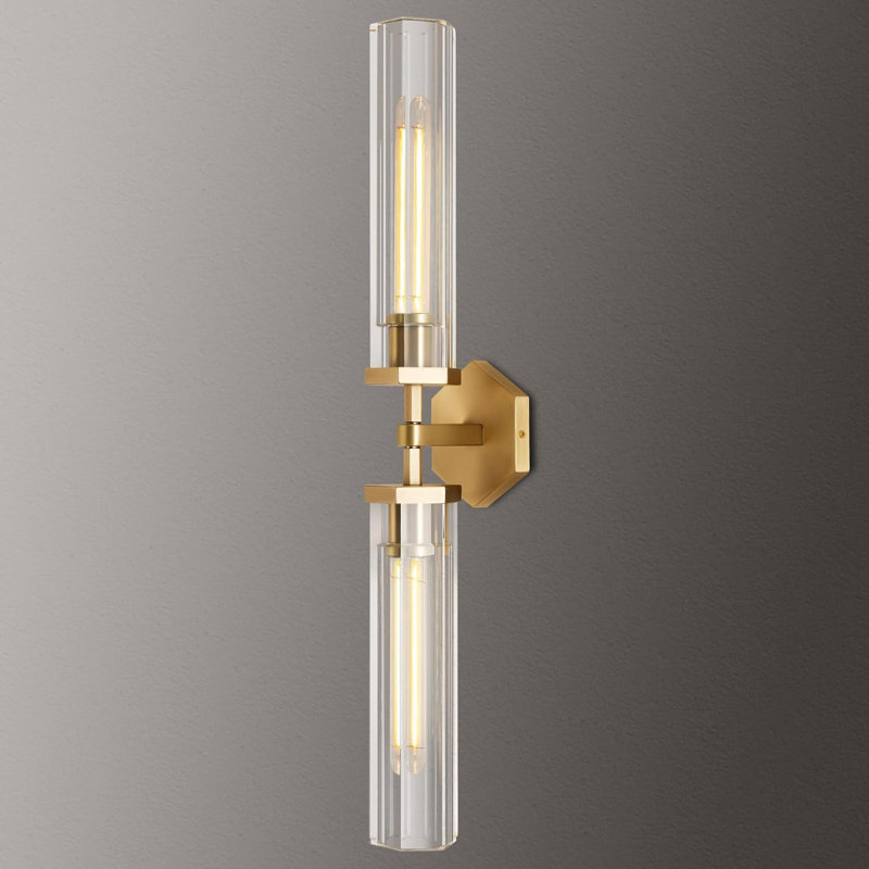 Applique murale 2 lumières à intensité variable (ampoules incluses), Noir mat, H 28,5 po x l 5,3 po x P 7,5 po